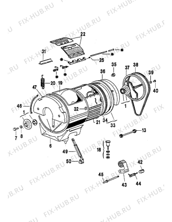 Взрыв-схема стиральной машины Zanussi ZT841 - Схема узла Tub and drum